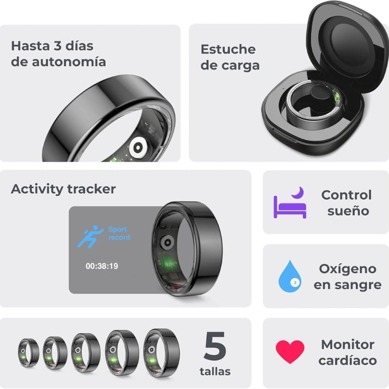 Ksix Saturn Talla M 20 mm Negro - funciones principales