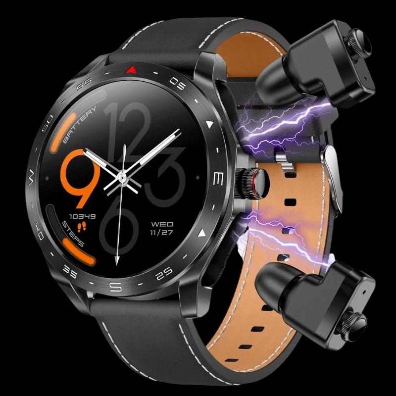 T95 Negro con Correa de Cuero y Auriculares