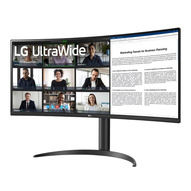 LG 34WR55QK-B 34 Pulgadas WQHD VA Curvo 100 Hz - vista a 45 grados
