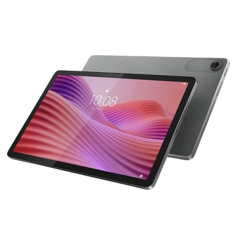 Tablet Lenovo Tab 10.1 gris con pantalla WUXGA, marco delgado y cámara trasera única; incluye funda protectora, 128GB y 4GB de RAM, conectividad WiFi