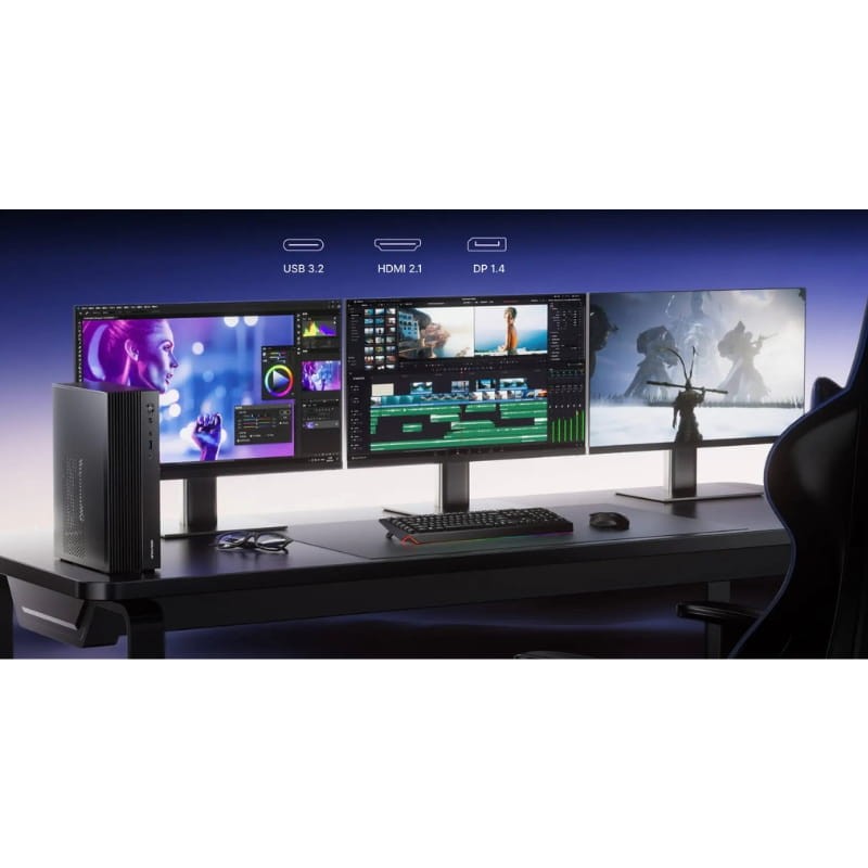 MINISFORUM 790S7 Ryzen 9 7940HX Barebone No Ram/No Rom Negro - Mini PC - triple salida de vídeo