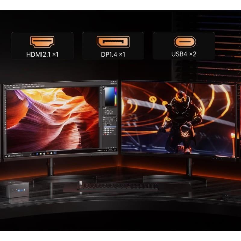 MINISFORUM Elite Mini UM890 Pro AMD Ryzen 9 8945HS 32Go/512Go W11 - quadruple sortie vidéo