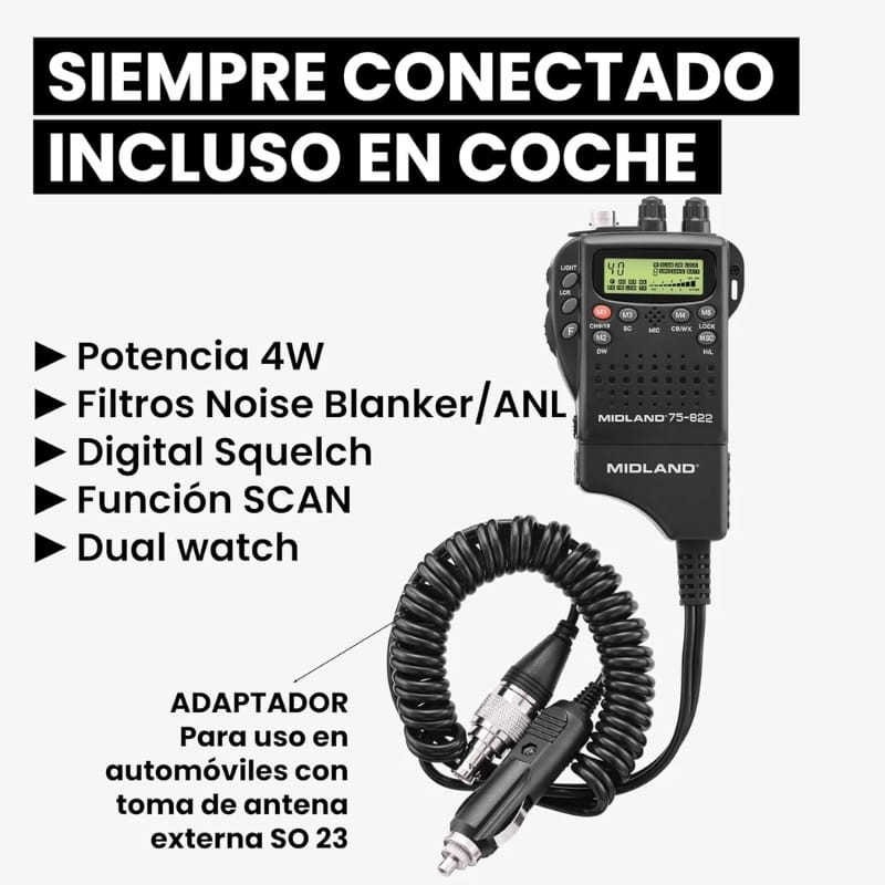 Midland Alan 42 DS - Radio CB Portátil - funciones principales