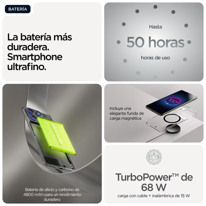 Motorola Edge 70 5G 12Go/512Go Double SIM Gris - batterie