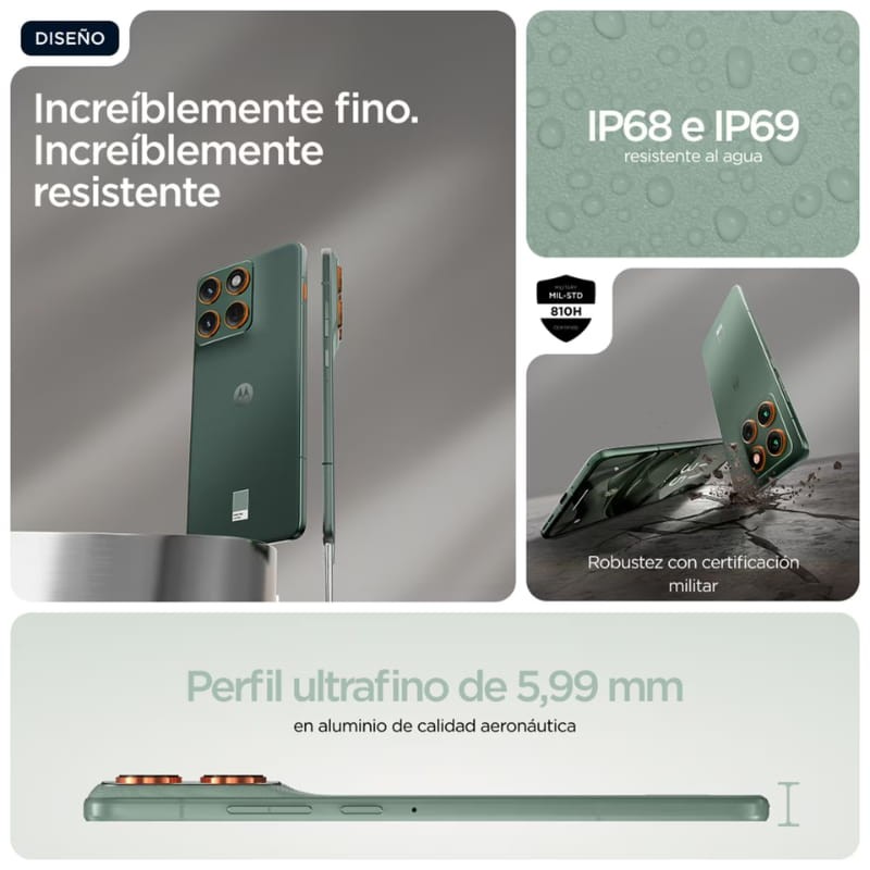 Motorola Edge 70 5G 12Go/512Go Double SIM Lily Pad - détails de conception