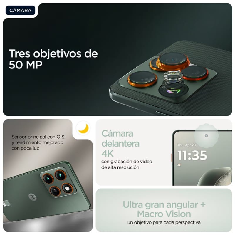 Motorola Edge 70 5G 12Go/512Go Double SIM Lily Pad - système de caméras