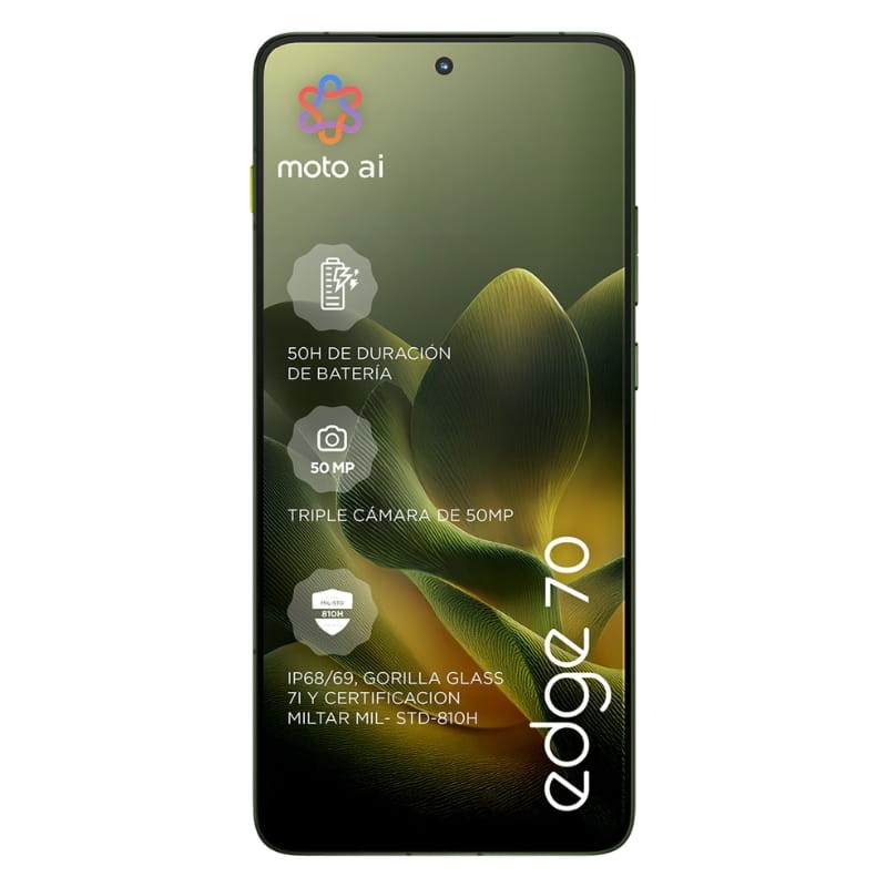 Motorola Edge 70 5G 12Go/512Go Double SIM Vert - vue de face