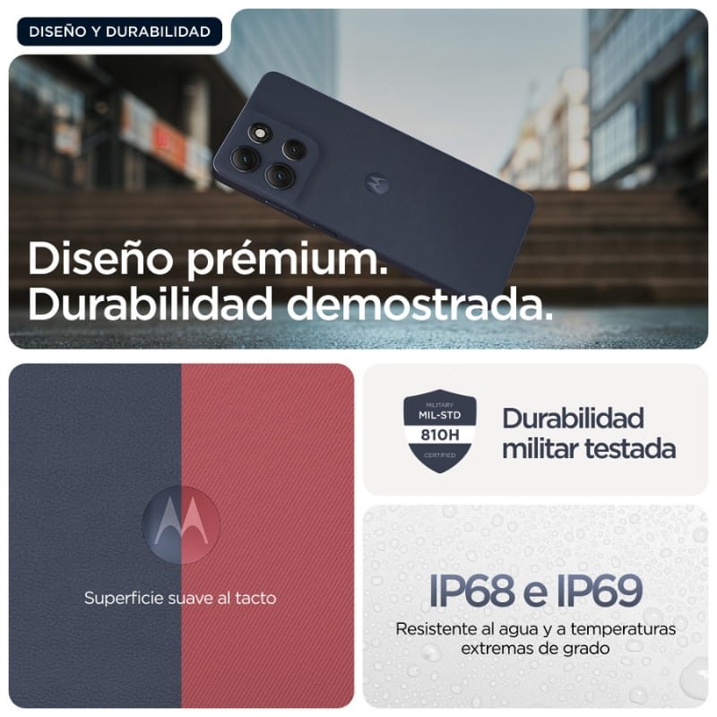 Motorola Moto G86 5G 8GB/256GB Azul Oscuro - diseño resistente