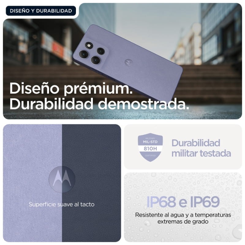 Motorola Moto G86 5G 8GB/256GB Lila - diseño resistente