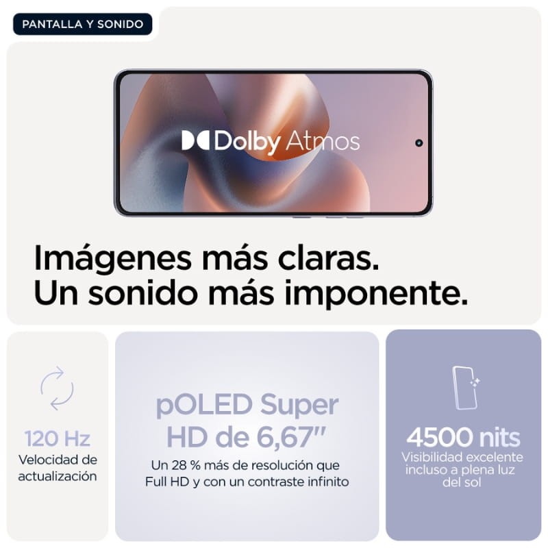 Motorola Moto G86 5G 8GB/256GB Lila - pantalla