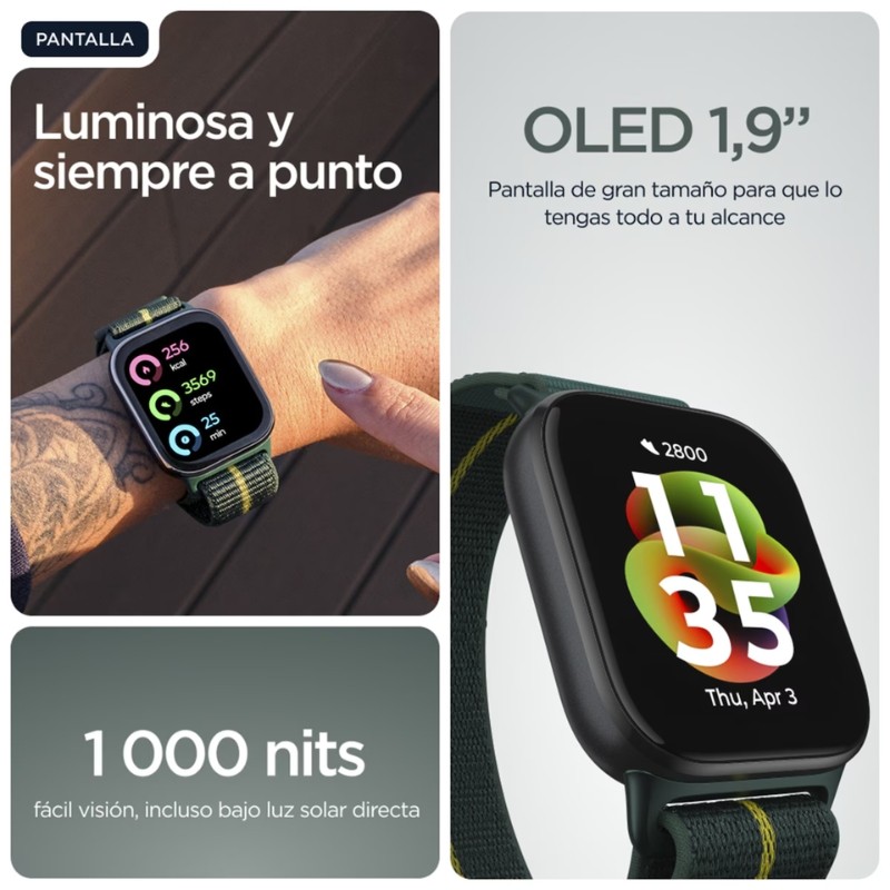 Motorola Moto Watch Fit Verde - pantalla OLED