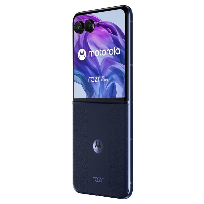 Motorola Razr 50 Ultra 5G 12GB/512GB Azul - Telemóvel - Vista traseira a 45 graus