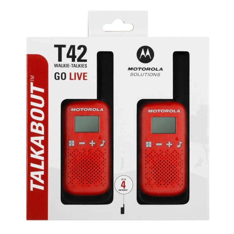 Motorola TALKABOUT T42 Pack 2 Rojo - Walkie Talkie - embalaje
