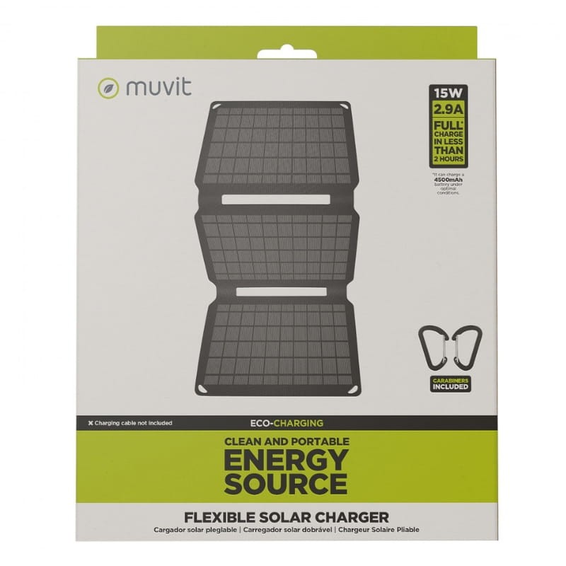 Muvit MCSCH0002 15W - Cargador Solar - embalaje