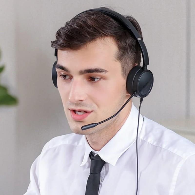 New Bee NB-H360 Noir - Casque d'écoute avec microphone - appels mains libres