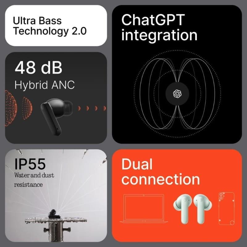 Nothing CMF Buds 2 ANC Verde Claro - funciones principales