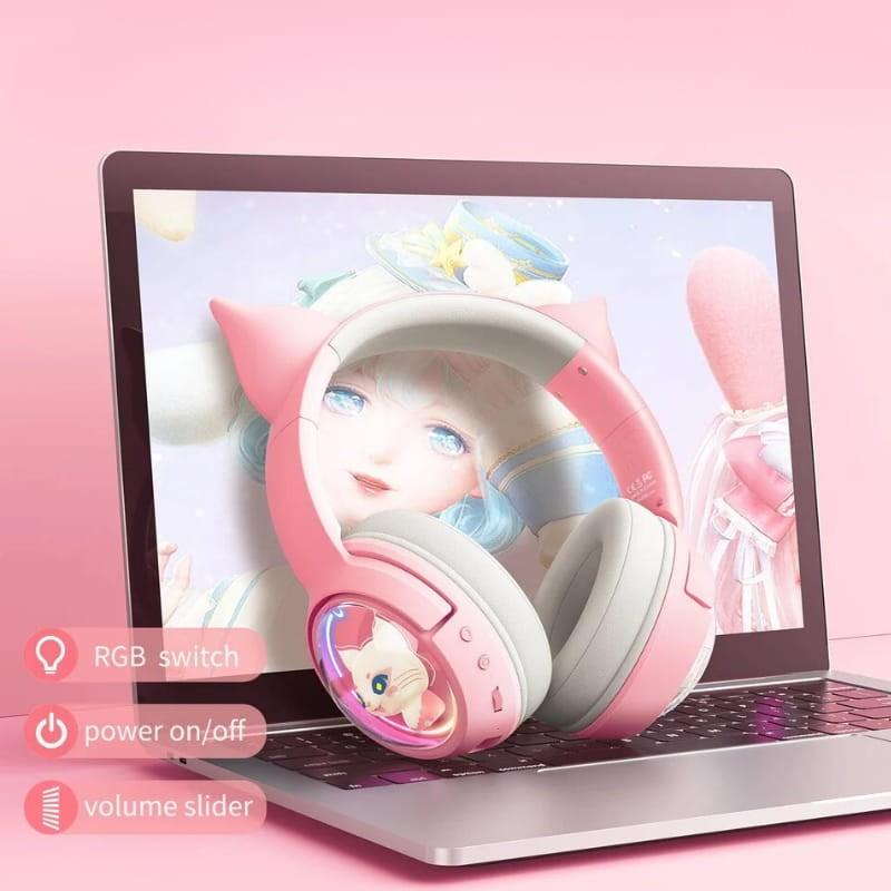 ONIKUMA B5 RVB Rose - Casque de jeu - Connectivité Bluetooth