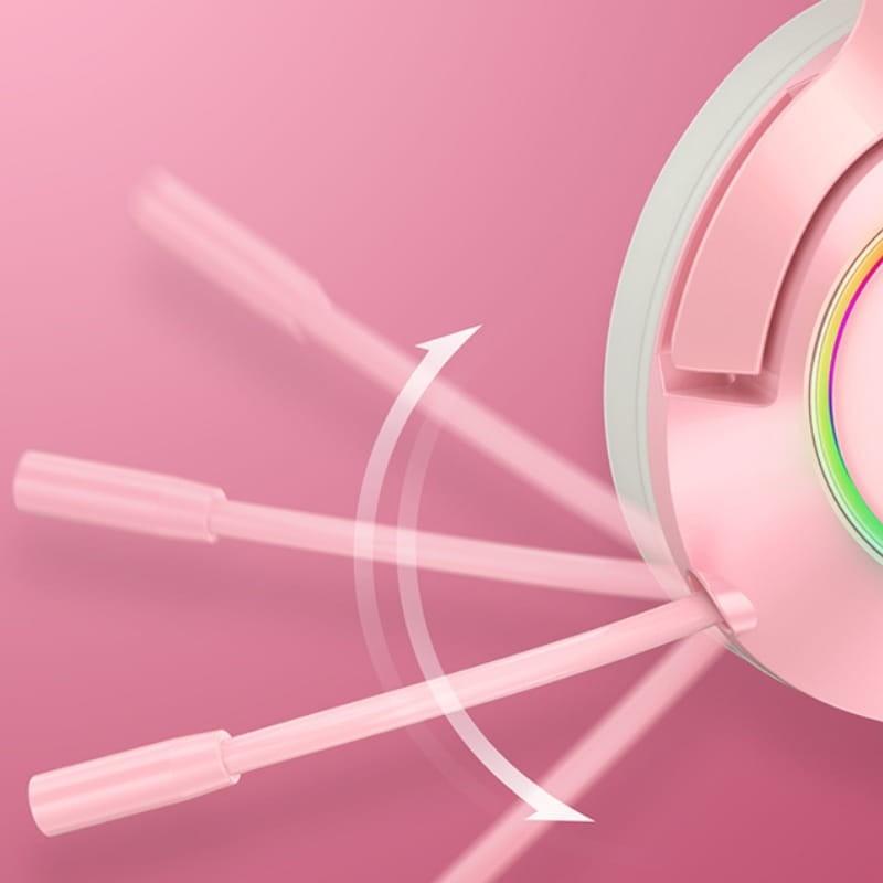 ONIKUMA K9 RGB Rosa - Auriculares Gaming - micrófono ajustable