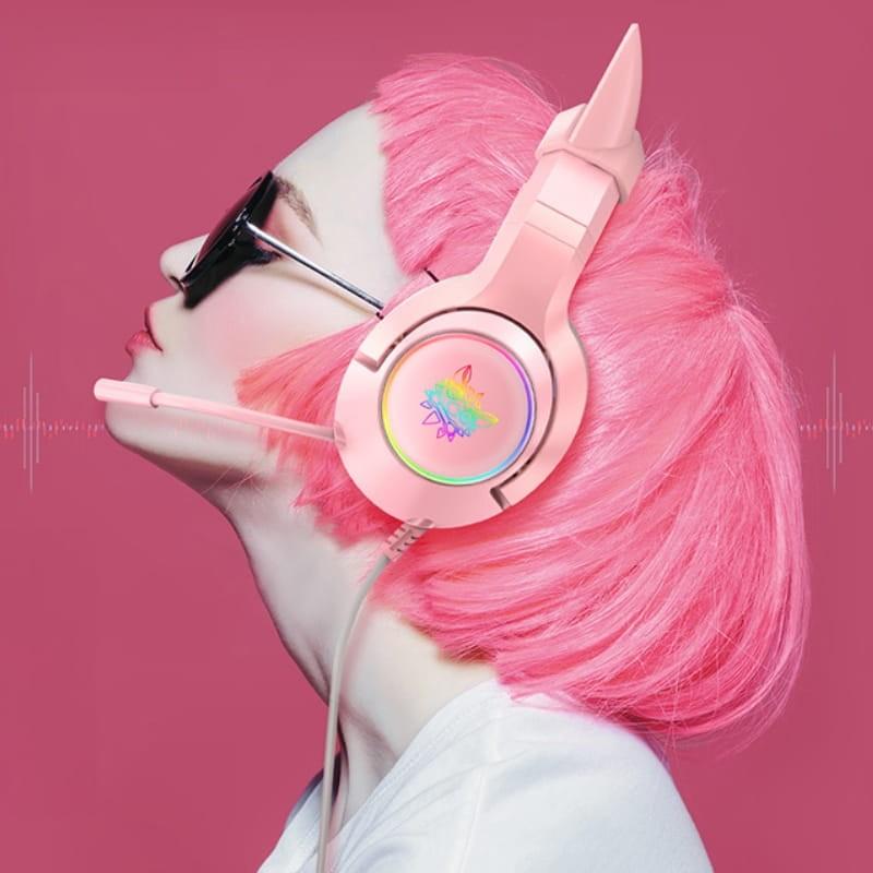 ONIKUMA K9 RGB Rosa - Auriculares Gaming - colocación over-ear