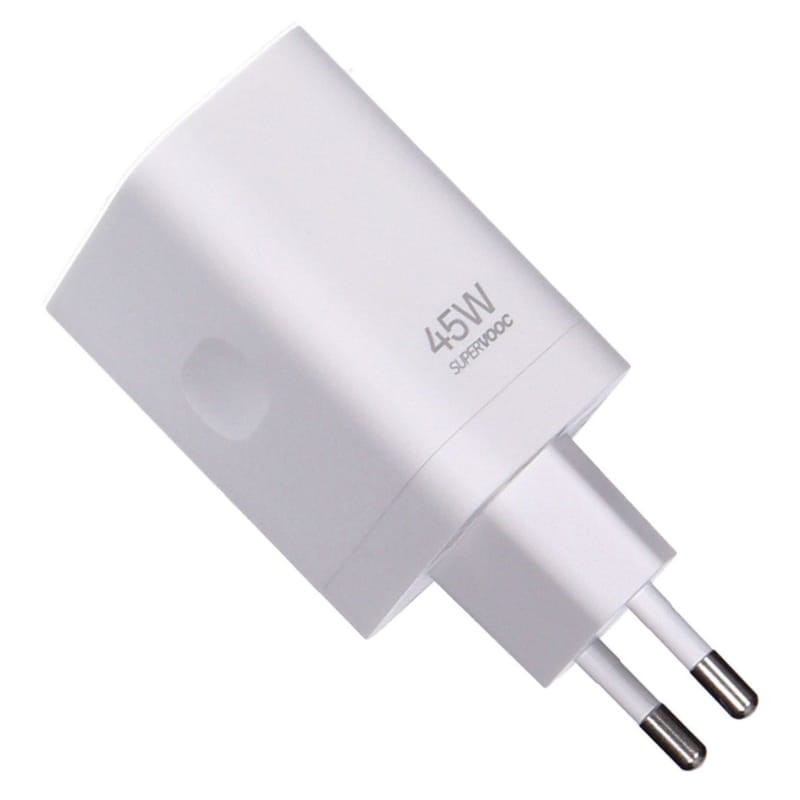 OPPO Supervooc 45W USB-A Blanco - vista a 45 grados