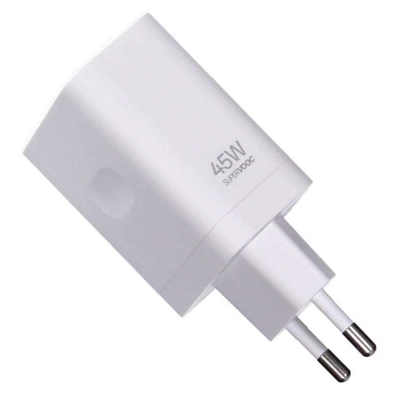 OPPO Supervooc 45W USB-A Blanco - vista a 45 grados