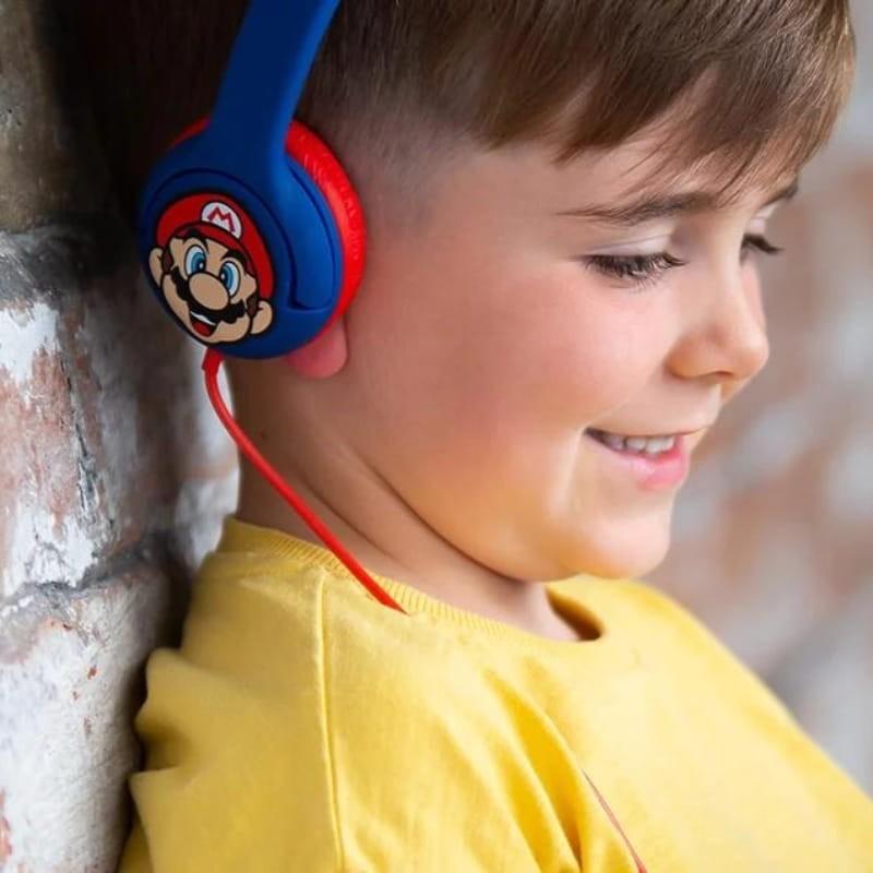OTL Super Mario Azul/Rojo - Auriculares para niños - colocación