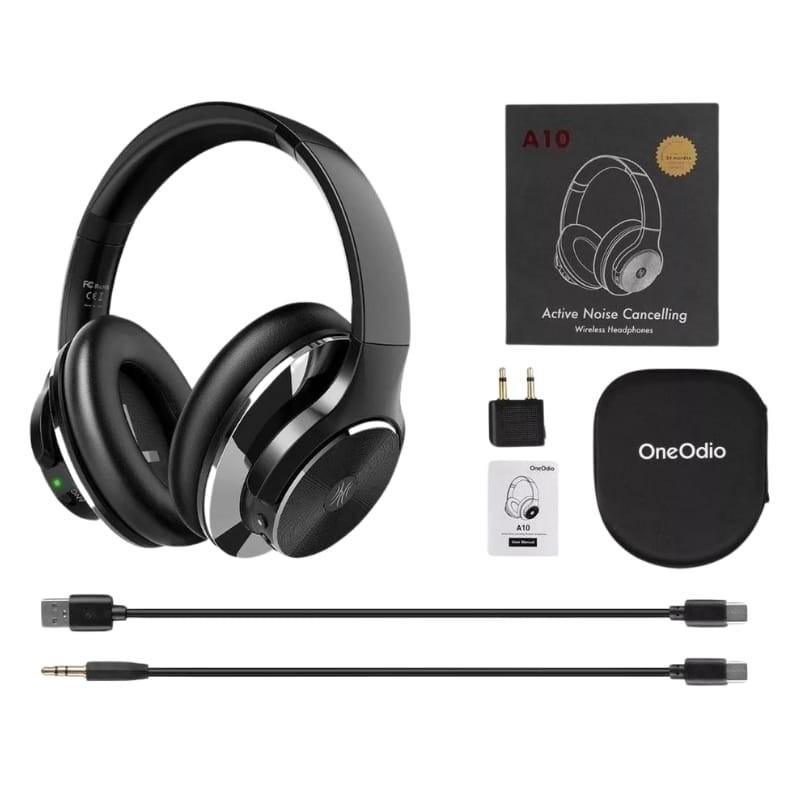 OneOdio A10 ANC Noir - Casque Bluetooth - Contenu de la boîte