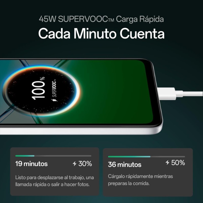 Oppo A5x 4GB/128GB Azul - função de carregamento rápido
