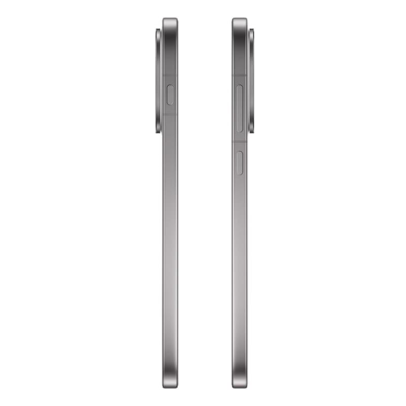 Oppo Find X9 5G 16GB/512GB Cinzento Titânio com laterais metálicas planas, módulo de câmara saliente e botões de volume e energia bem definidos