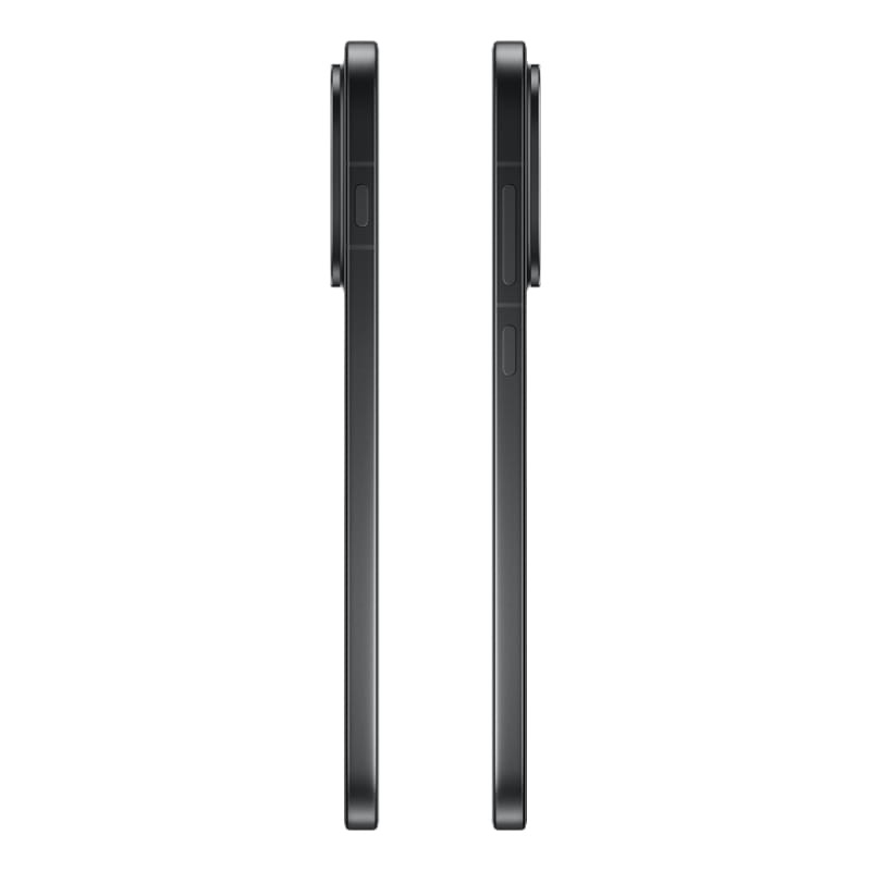 Oppo Find X9 5G 16 GB/512 GB Preto com laterais finas em alumínio, perfil ultrafino, botões de volume e energia visíveis, módulo de câmera saliente