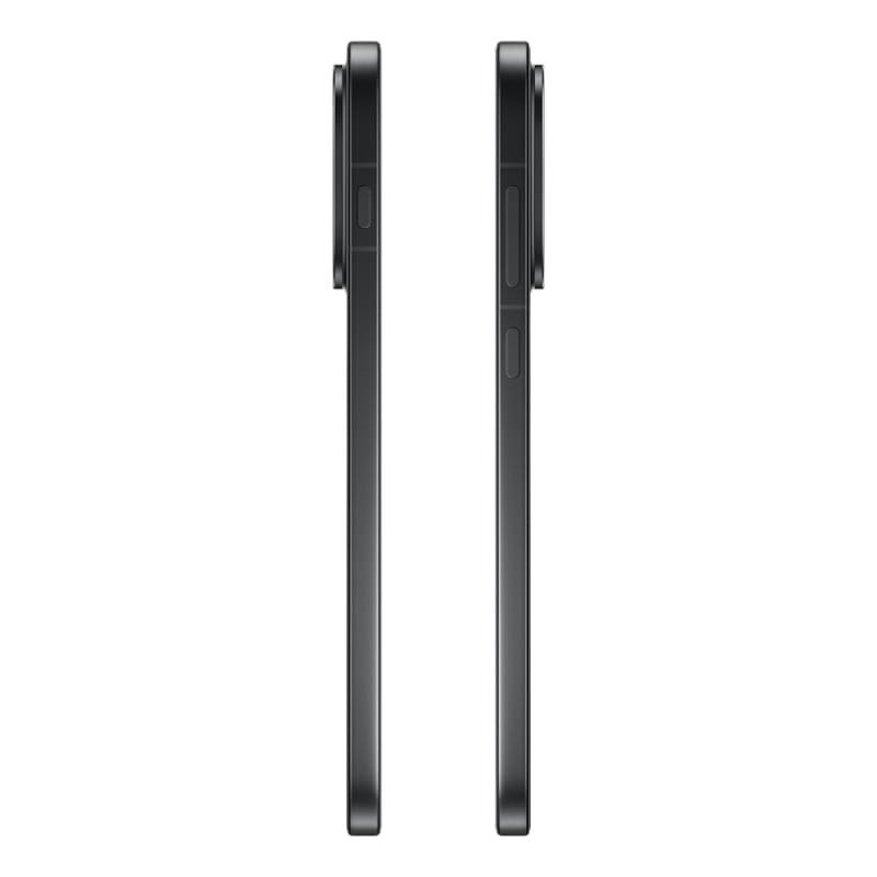 Oppo Find X9 5G 16 GB/512 GB Preto com laterais finas em alumínio, perfil ultrafino, botões de volume e energia visíveis, módulo de câmera saliente