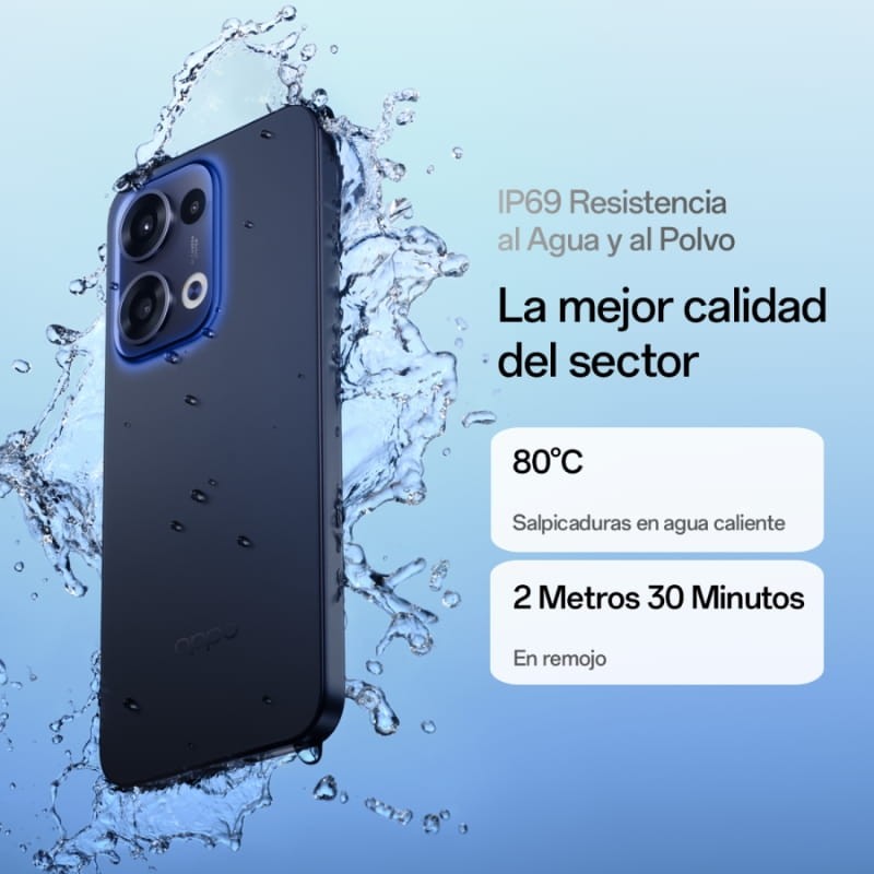 Oppo Reno13 5G 12GB/256GB Azul Luminoso - Teléfono Móvil - resistencia al agua