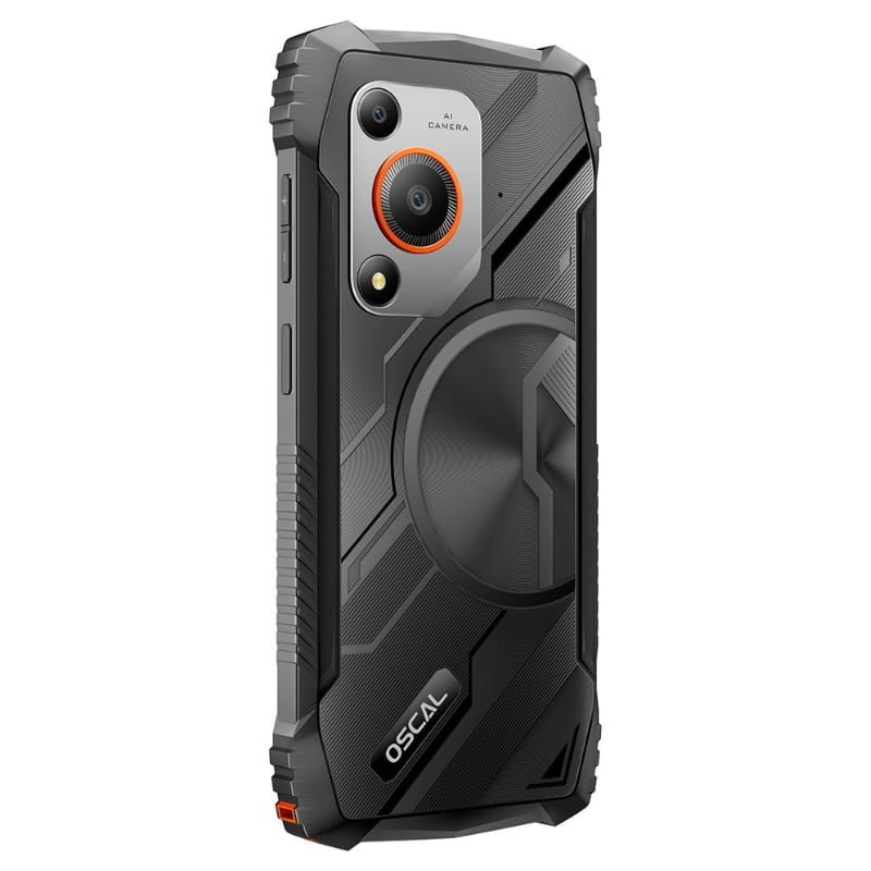 Oscal Marine 1 4GB/128GB Naranja Rugged - vista trasera a 45 grados