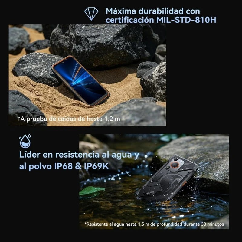Oscal Marine 1 4GB/128GB Naranja Rugged - diseño resistente