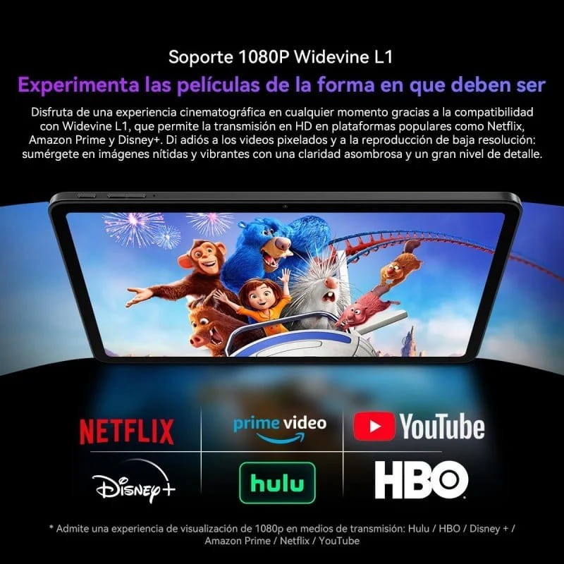 Oscal Pad 100 12 pouces 8Go/256Go WiFi+4G Bleu - soporte widevine