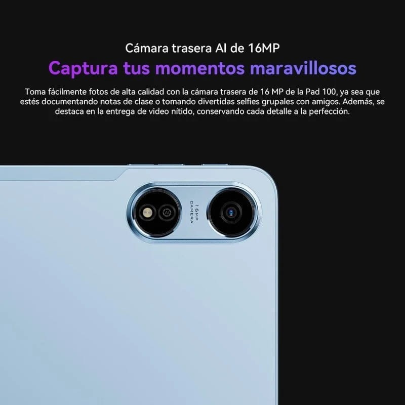 Oscal Pad 100 12 pouces 8Go/256Go WiFi+4G Bleu - caméra arrière