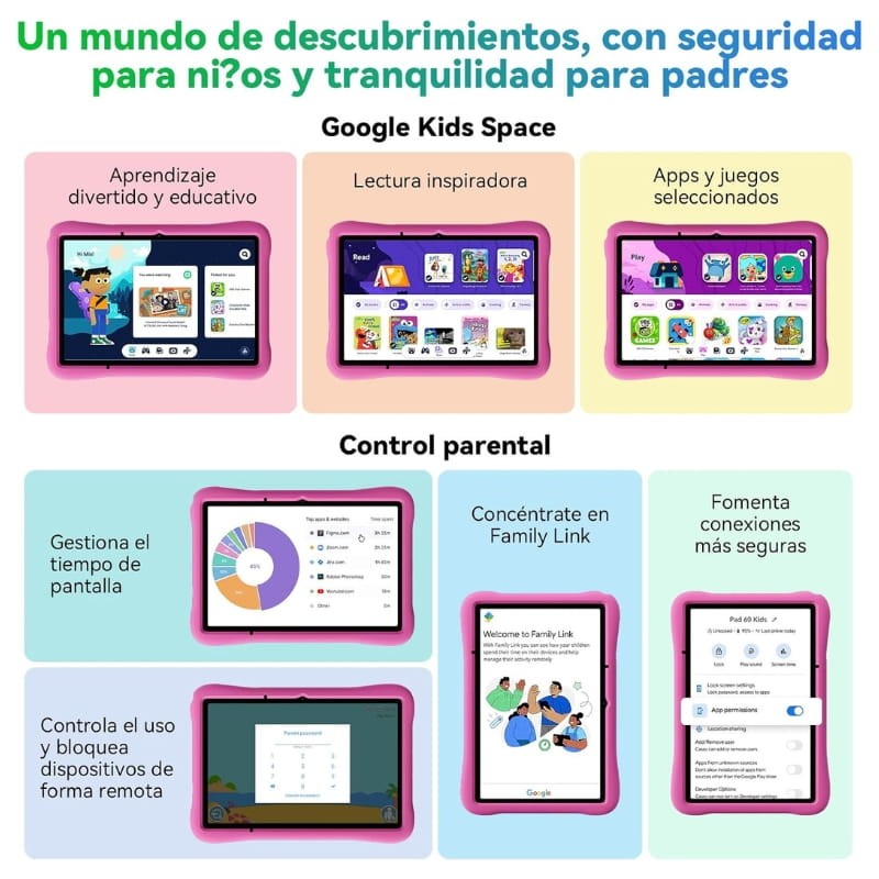 Oscal Pad 60 Kids 10,1 4Go/128Go WiFi Bleu - contrôle parental