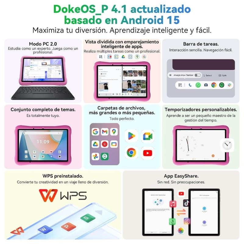 Oscal Pad 60 Kids 10,1 4Go/128Go WiFi Bleu - système d'exploitation