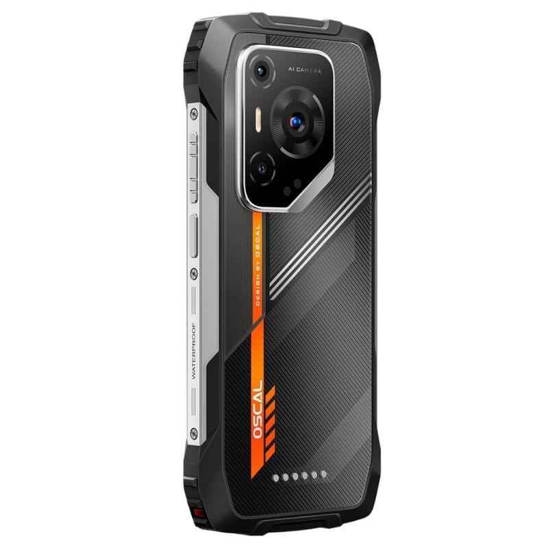 Oscal Pilot 3 5G 12GB/256GB Naranja Rugged - vista trasera a 45 grados