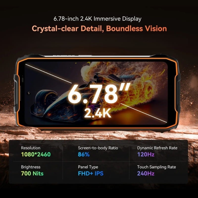 Oscal Pilot 3 5G 12GB/256GB Negro Rugged - características de la pantalla