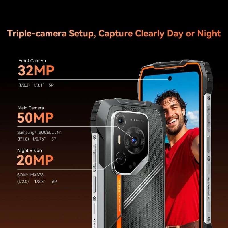 Oscal Pilot 3 5G 12GB/256GB Negro Rugged - sistema de cámaras