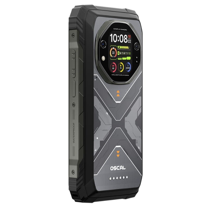Oscal Tank 1 5G 12GB/256GB Preto Rugged - vista traseira a 45 graus