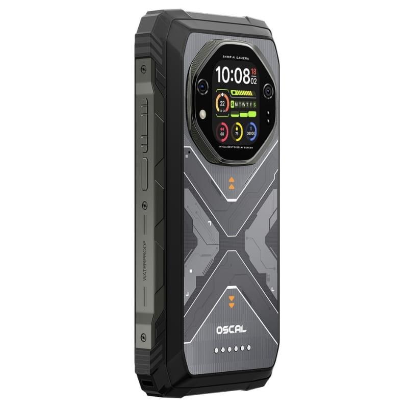 Oscal Tank 1 5G 12GB/256GB Preto Rugged - vista traseira a 45 graus