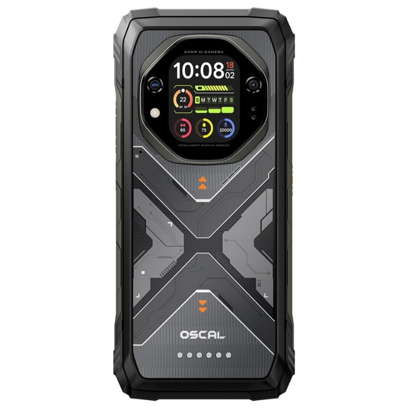 Oscal Tank 1 5G 12GB/256GB Preto Rugged - vista traseira