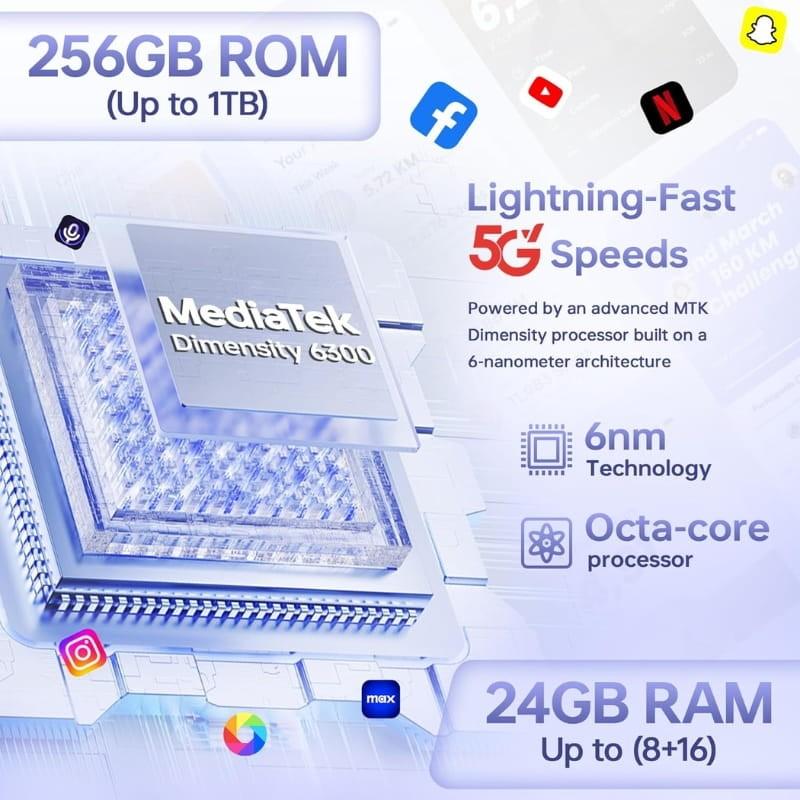 Oukitel C6 5G 8GB/256GB Dual SIM Dorado - procesador