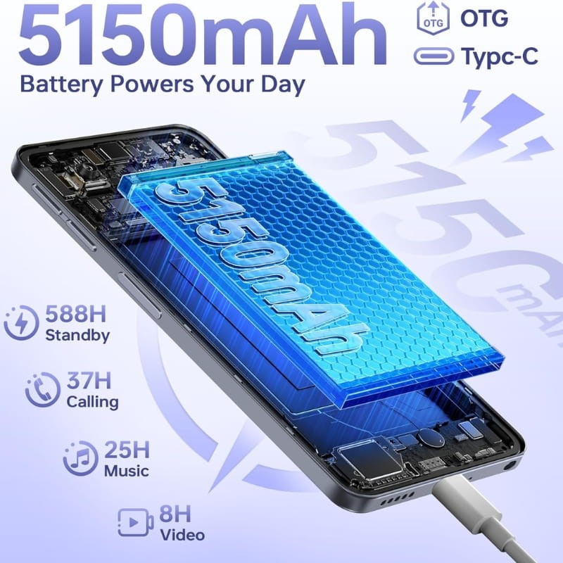 Oukitel C6 5G 8GB/256GB Dual SIM Dorado - batería