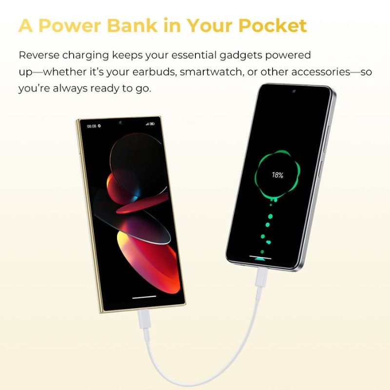 Oukitel C61 Pro 8GB/256GB Dourado - função de carregamento invertido