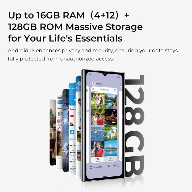 Oukitel C62 4Go/128Go Noir - capacité de mémoire