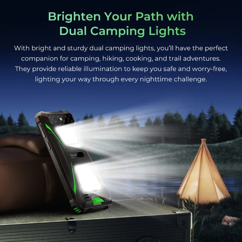 Oukitel G5 4Go/256Go Noir Rugged - lampe de camping intégrée