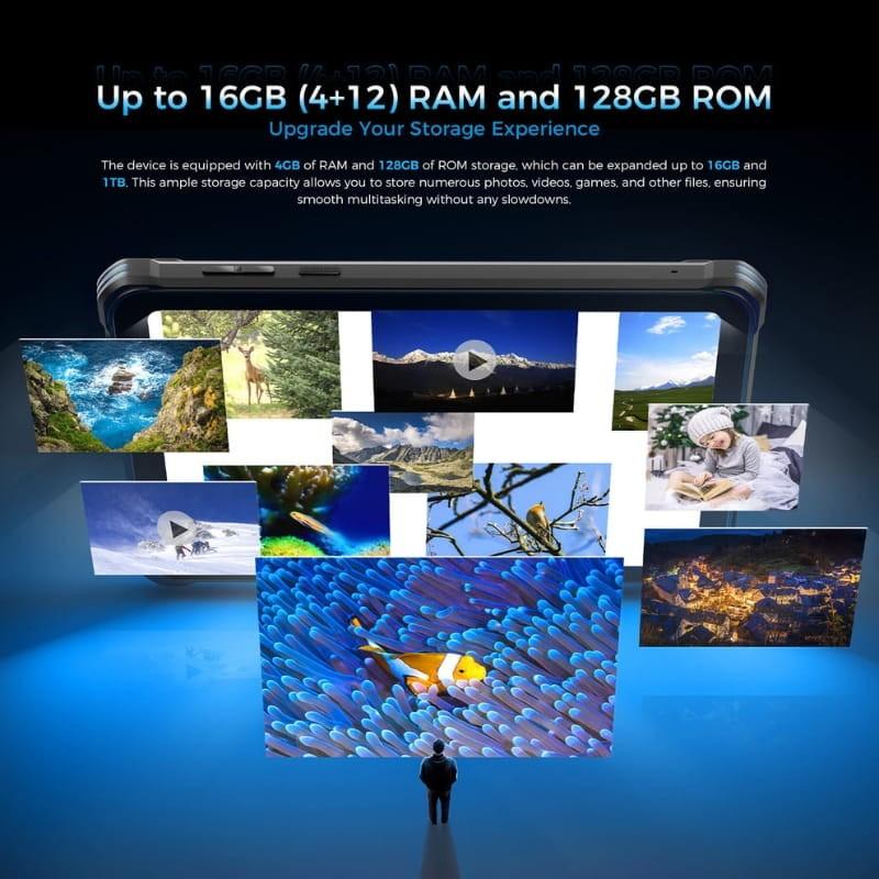 Oukitel RT3 Plus 8'' 4GB/128GB WiFi + 4G Negro - capacidad de memoria